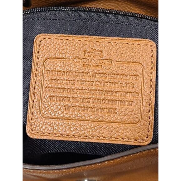 Coach Turnlock Rucksack Backpack Classic Saddle Brown Pebbled Leather Preppy EUC - Picture 14 of 16